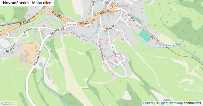 Novoměstská - mapa ulice