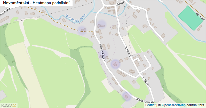 Novoměstská - mapa podnikání