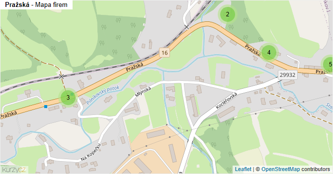 Pražská - mapa firem