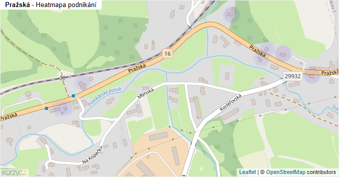 Pražská - mapa podnikání