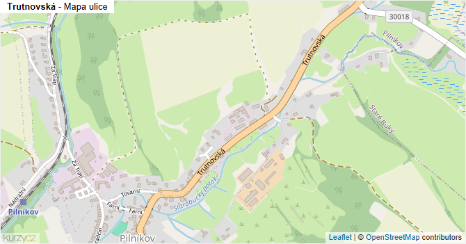 Trutnovská - mapa ulice