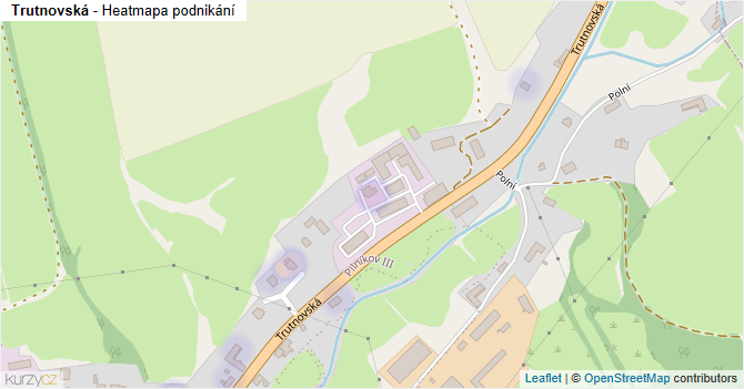 Trutnovská - mapa podnikání