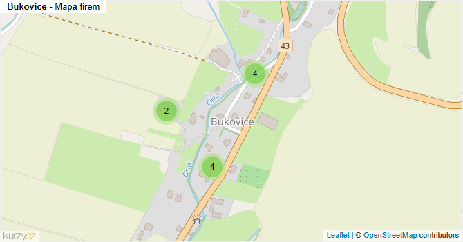 Bukovice - mapa firem