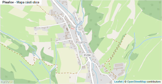 Písařov - mapa části obce