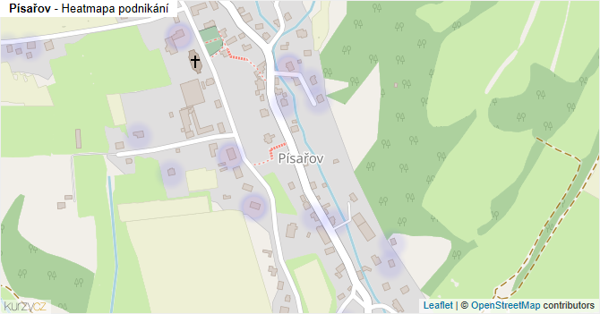 Písařov - mapa podnikání