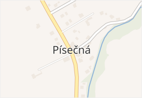 Písečná v obci Písečná - mapa části obce