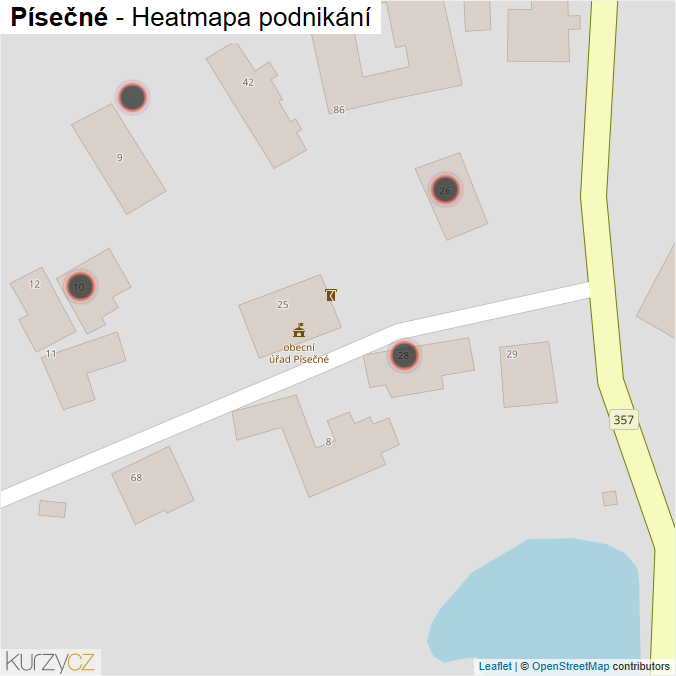 Mapa Písečné - Firmy v obci.
