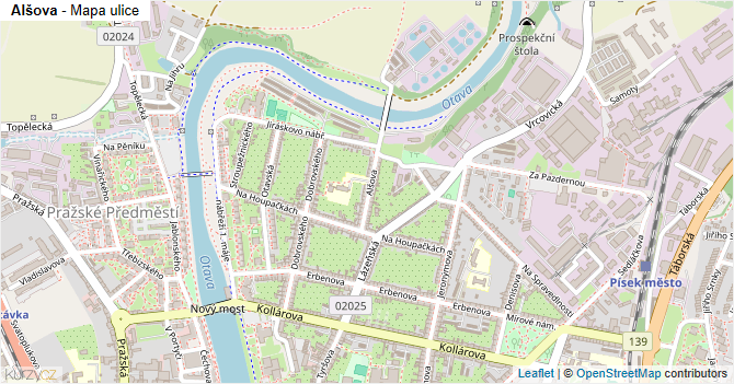 Alšova - mapa ulice