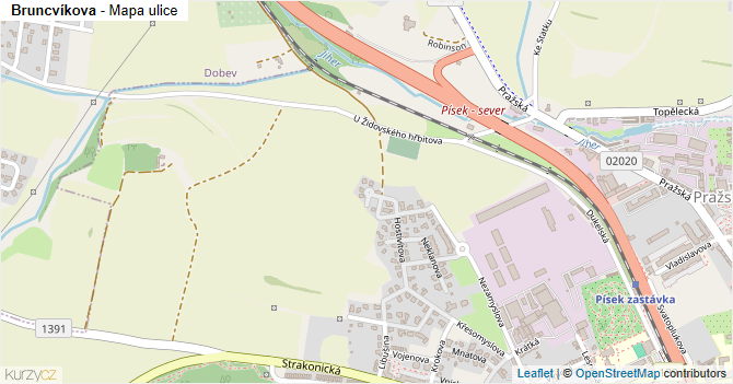 Bruncvíkova - mapa ulice
