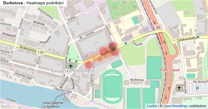Burketova - mapa podnikání