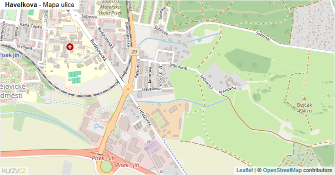 Havelkova - mapa ulice