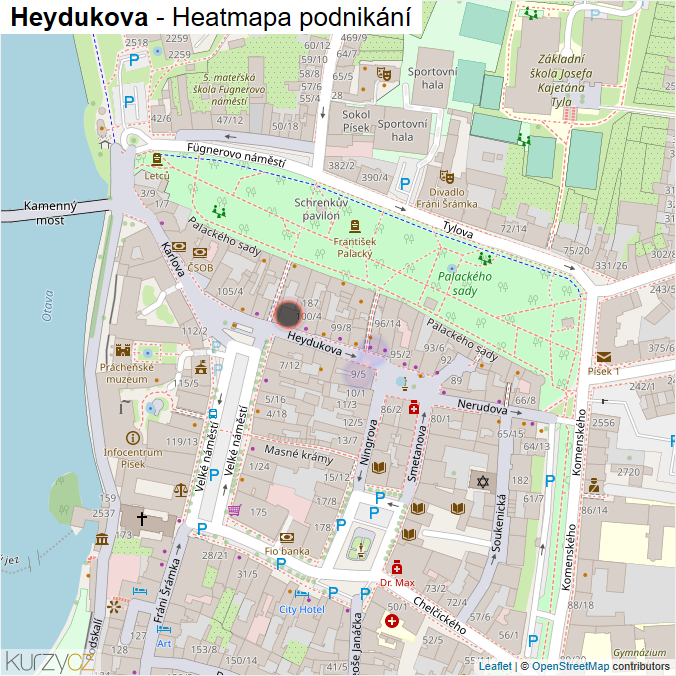 Mapa Heydukova - Firmy v ulici.