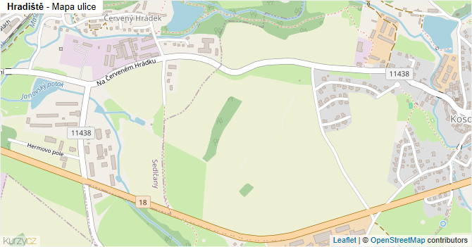 Hradiště - mapa ulice