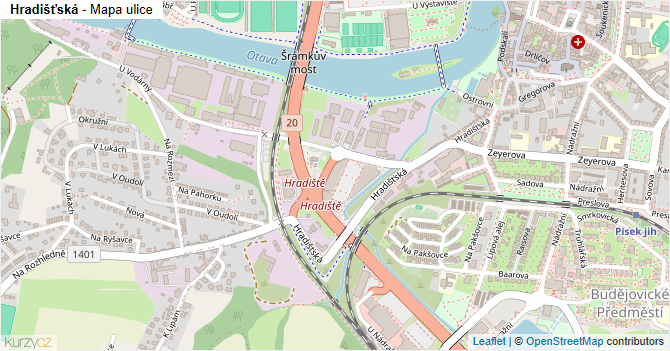 Hradišťská - mapa ulice