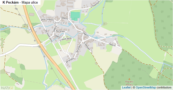 K Peckám - mapa ulice