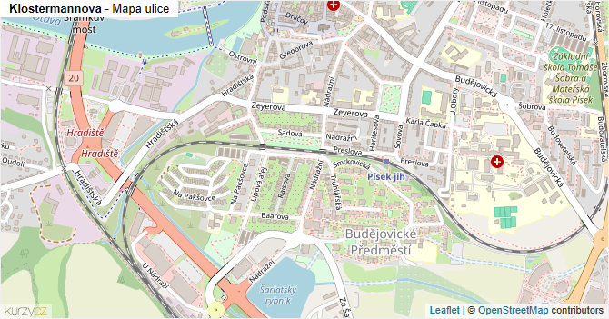 Klostermannova - mapa ulice