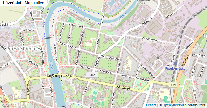 Lázeňská - mapa ulice