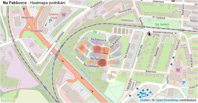 Na Pakšovce - mapa podnikání