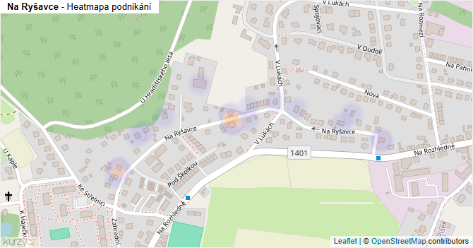 Na Ryšavce - mapa podnikání