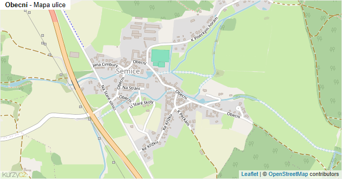 Obecní - mapa ulice