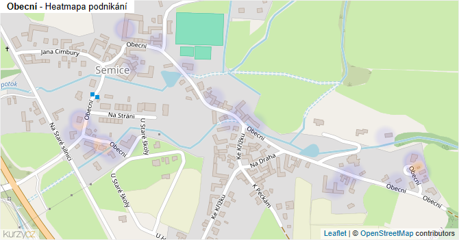 Obecní - mapa podnikání