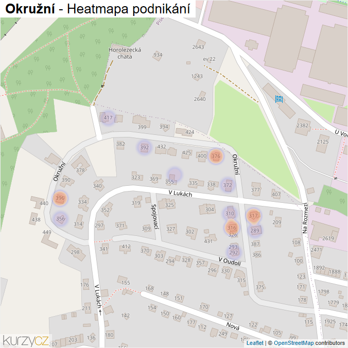 Mapa Okružní - Firmy v ulici.