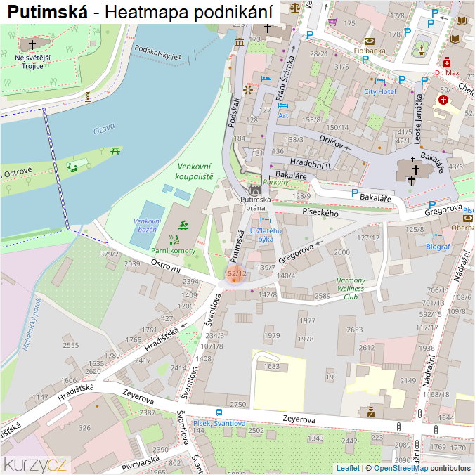 Mapa Putimská - Firmy v ulici.