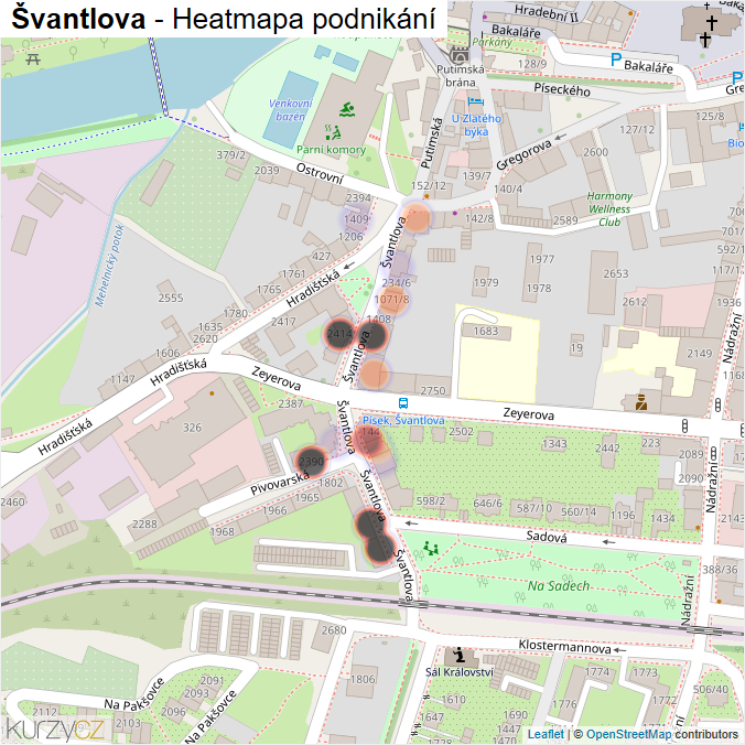 Mapa Švantlova - Firmy v ulici.