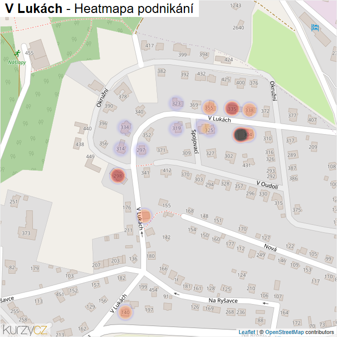 Mapa V Lukách - Firmy v ulici.