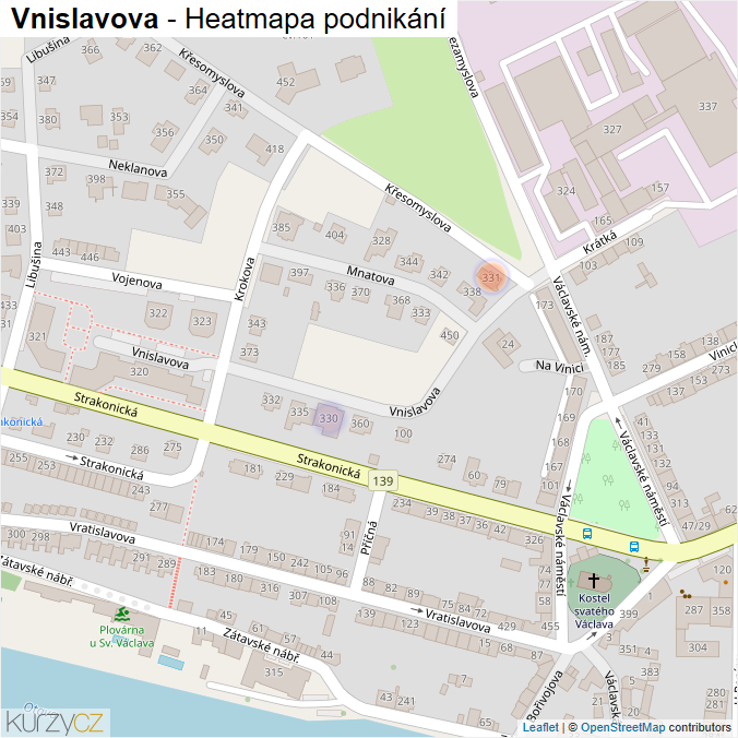 Mapa Vnislavova - Firmy v ulici.
