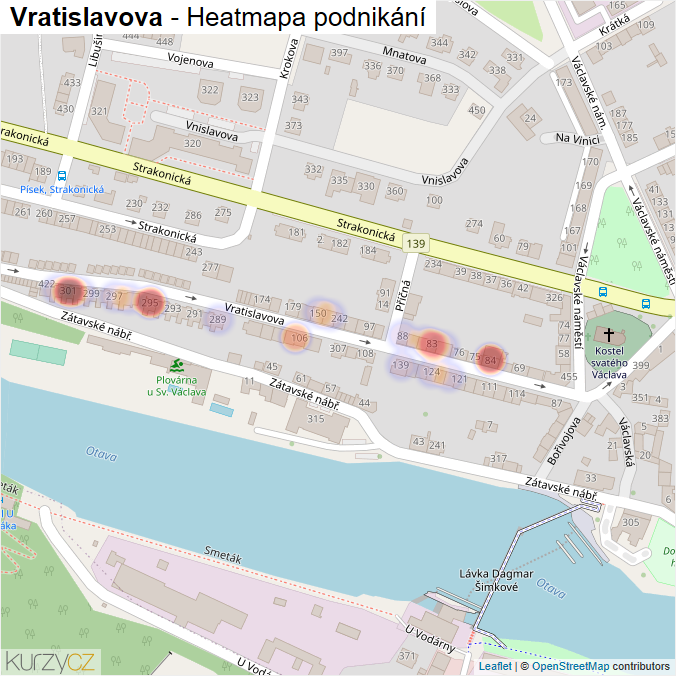 Mapa Vratislavova - Firmy v ulici.