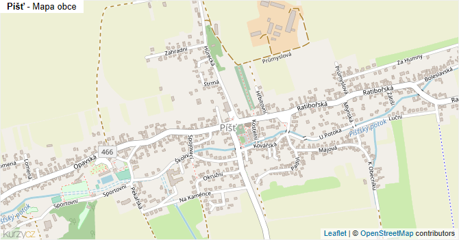 Píšť - mapa obce