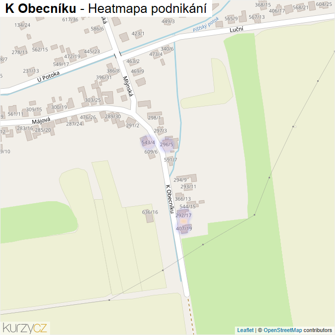 Mapa K Obecníku - Firmy v ulici.