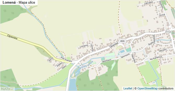 Lomená - mapa ulice