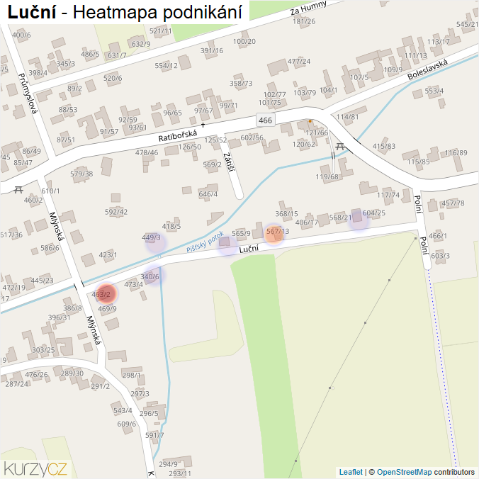 Mapa Luční - Firmy v ulici.