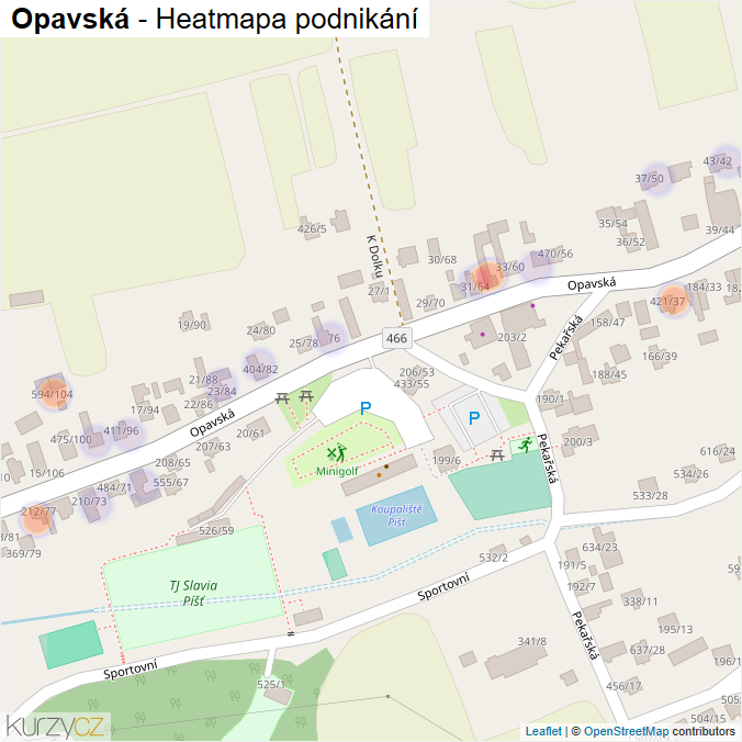 Mapa Opavská - Firmy v ulici.