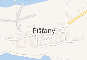 Píšťany v obci Píšťany - mapa části obce