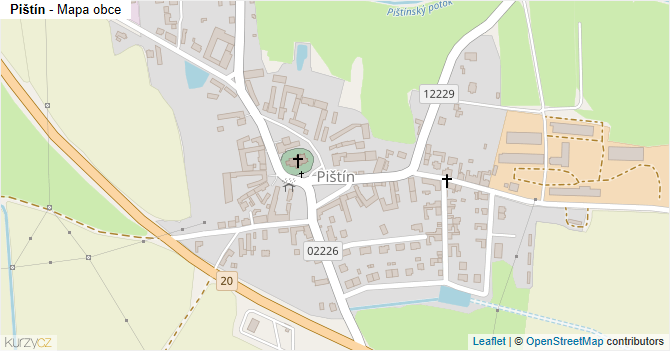 Pištín - mapa obce