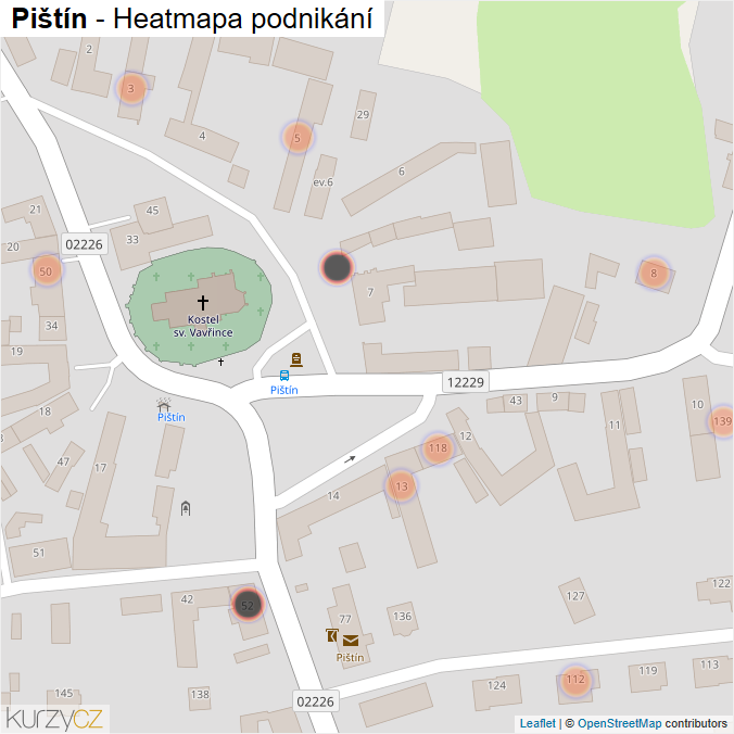 Mapa Pištín - Firmy v obci.