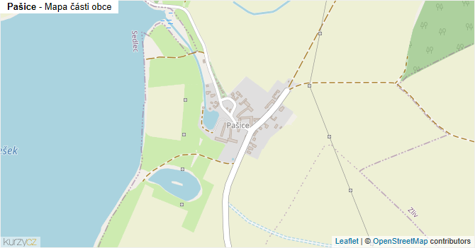 Pašice - mapa části obce