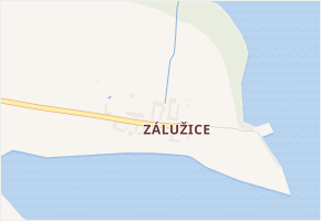 Zálužice v obci Pištín - mapa části obce