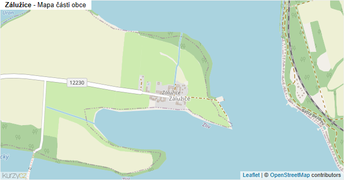 Zálužice - mapa části obce