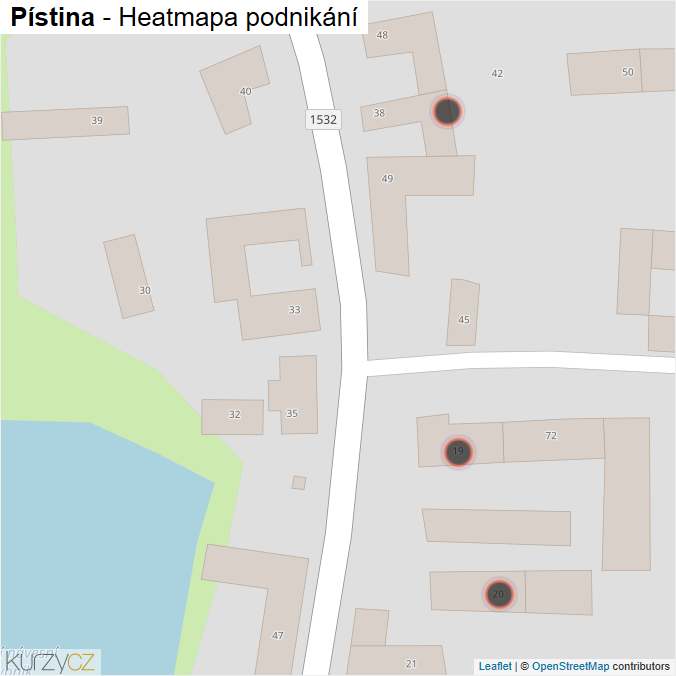 Mapa Pístina - Firmy v obci.