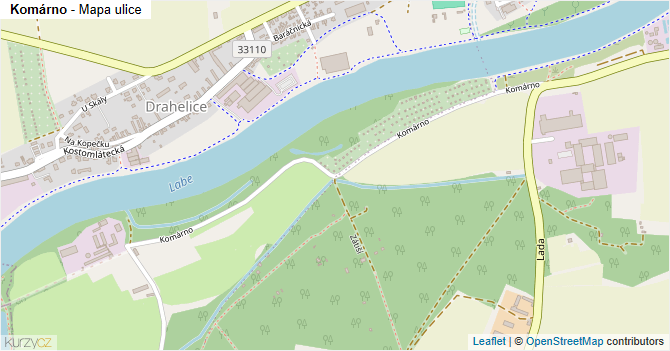 Komárno - mapa ulice