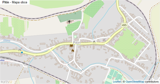 Pitín - mapa obce