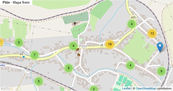 Pitín - mapa firem