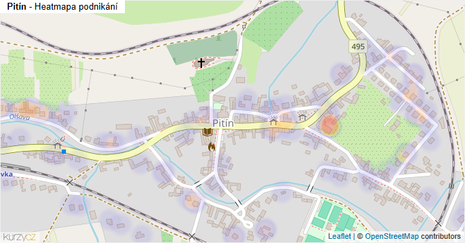 Pitín - mapa podnikání