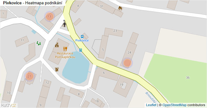 Pivkovice - mapa podnikání