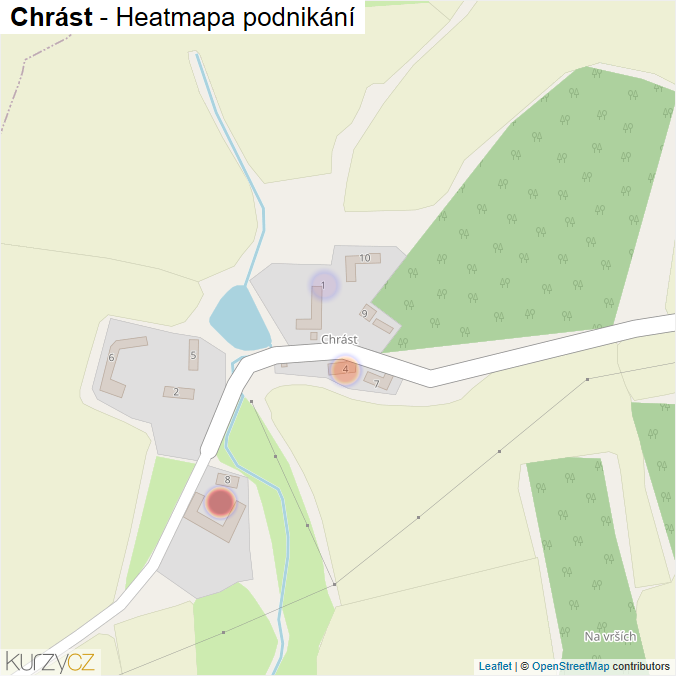 Mapa Chrást - Firmy v části obce.