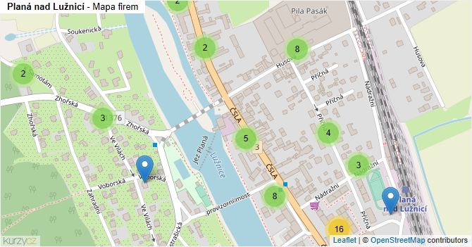 Planá nad Lužnicí - mapa firem